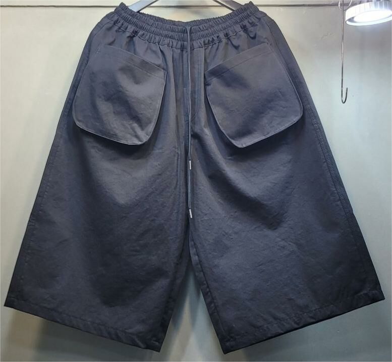 外口袋生物水洗寬腿七分褲