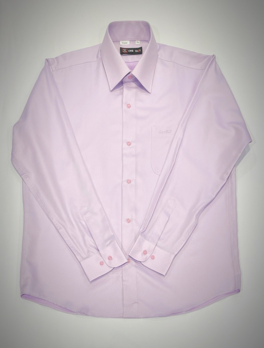 紫色直條紋大尺碼男長袖襯衫6