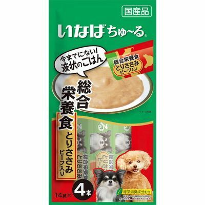 [$100/5包] INABA 犬用 綜合營養 牛肉醬 (14gx4支裝)