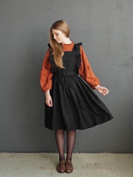 (預購)ALL THE BEAUTIFUL LINEN 大人款-荷葉吊帶洋裝 SHORT VINTAGE DRESS