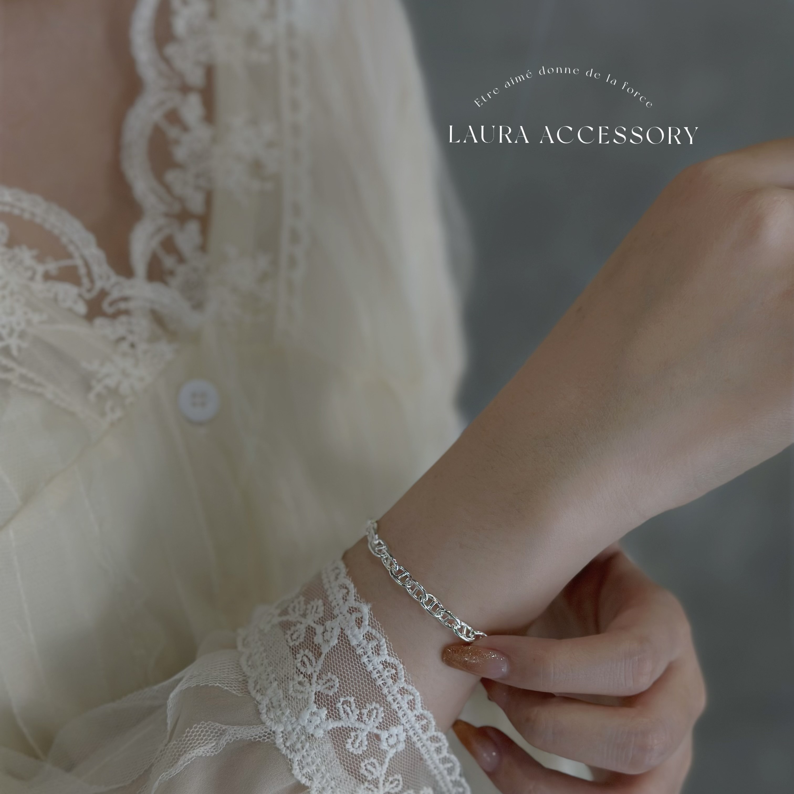 H06牽絆．粗款豬鼻純銀手鍊