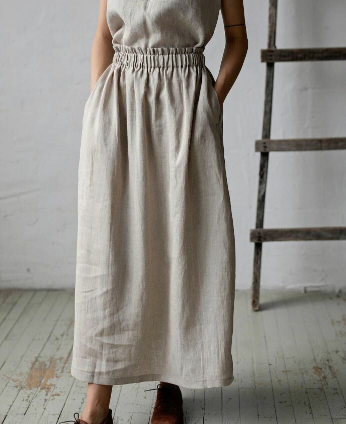 (預購)ALL THE BEAUTIFUL LINEN 大人款-亞麻長裙 CLASSIC LONG SKIRT
