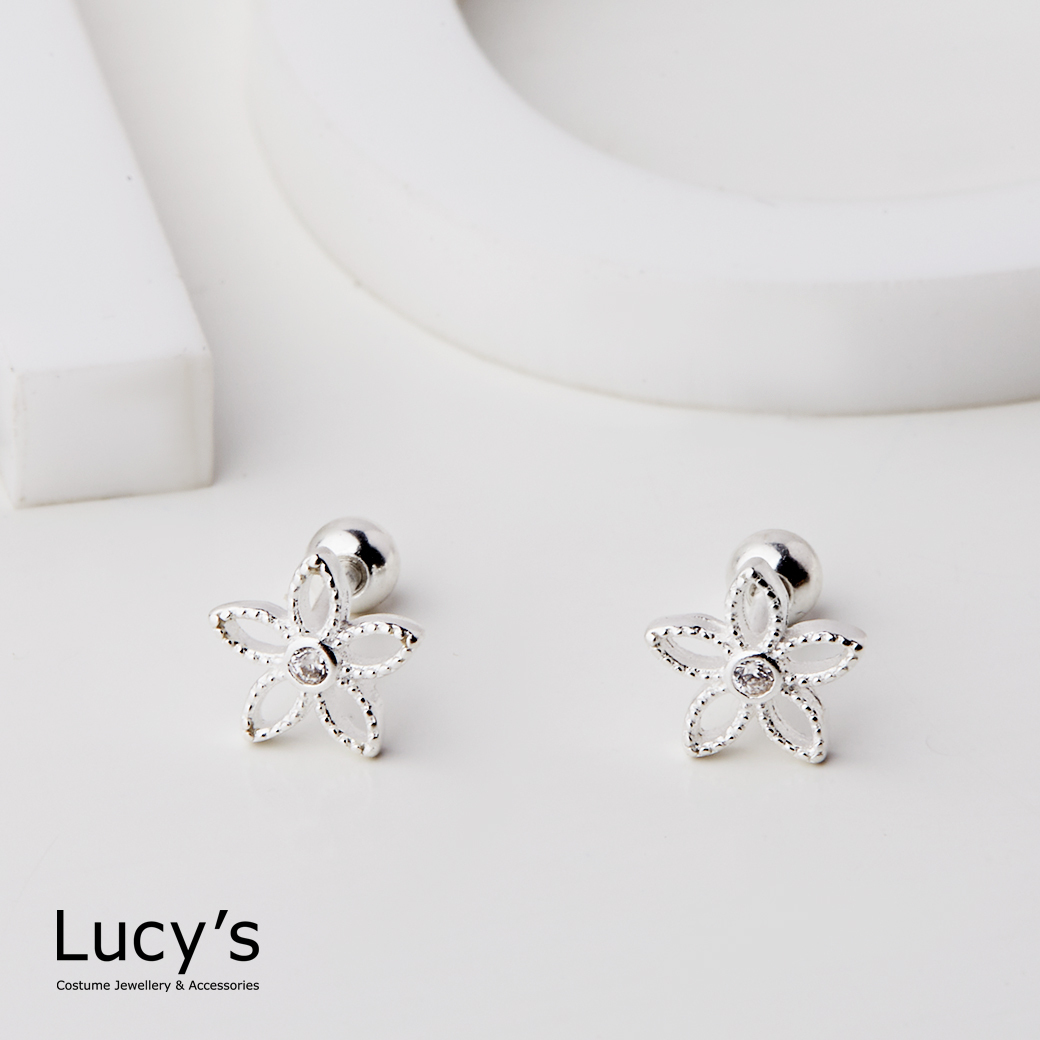 925純銀 花漾星辰 轉珠耳環 (115093)