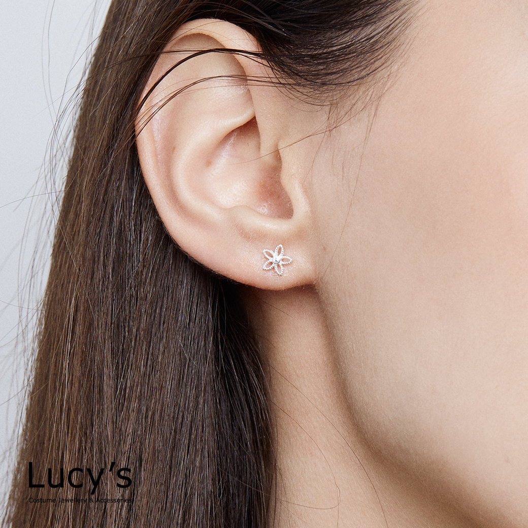 925純銀 花漾星辰 轉珠耳環 (115093)