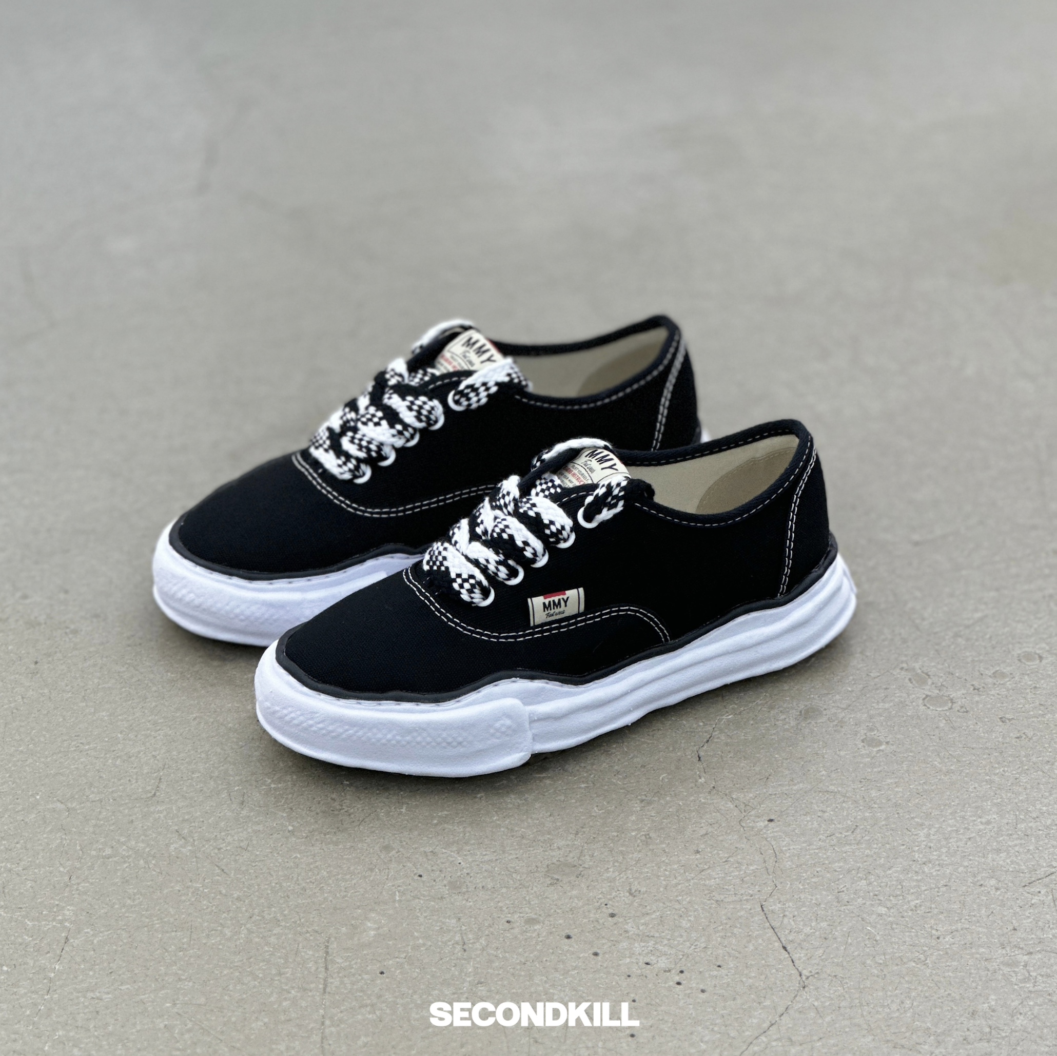 Maison Mihara Yasuhiro Baker Canvas Low- Black l A12FW728