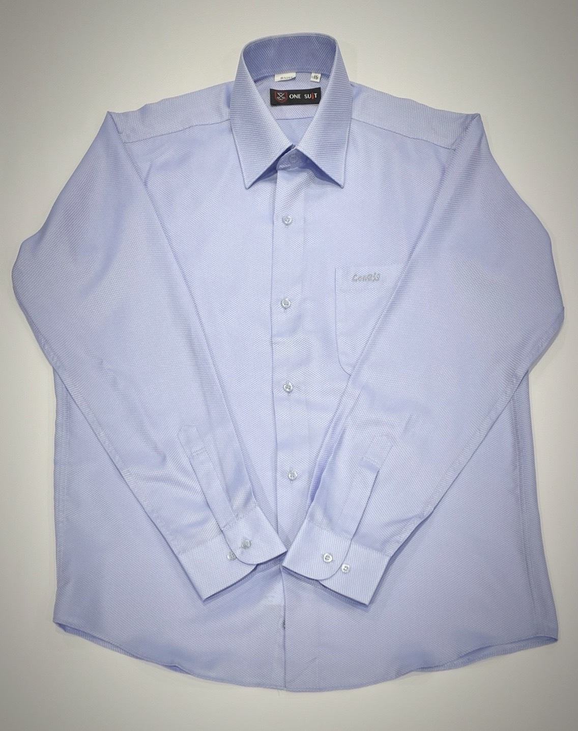 藍色點狀大尺碼男長袖襯衫6