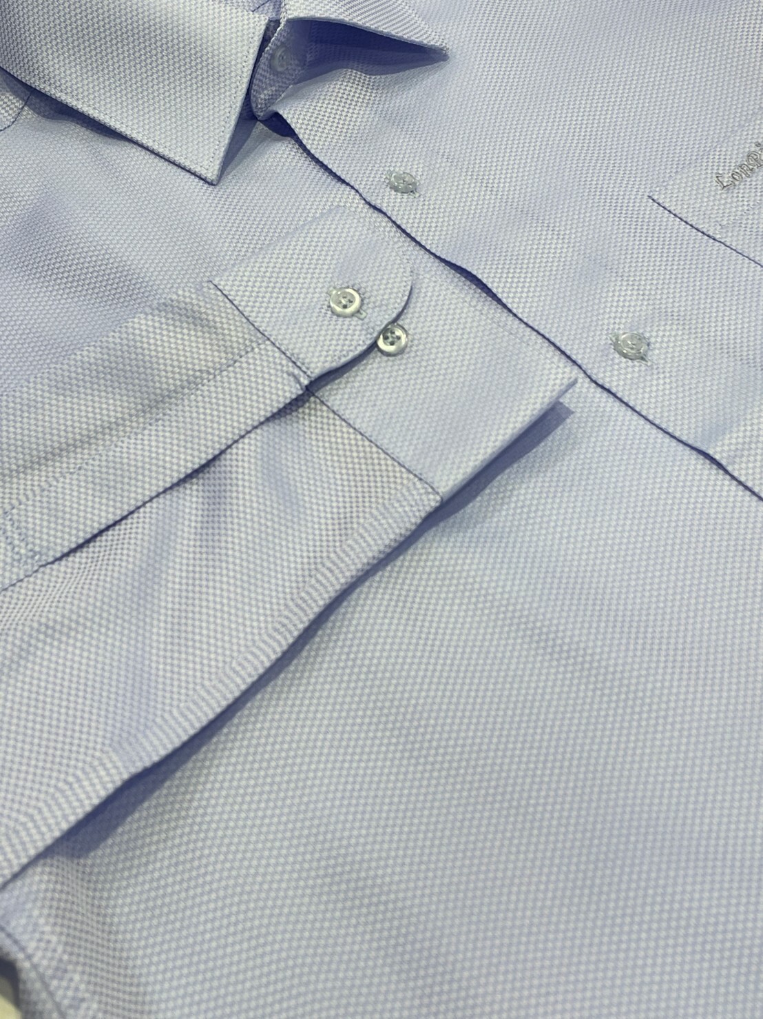 藍色點狀大尺碼男長袖襯衫8