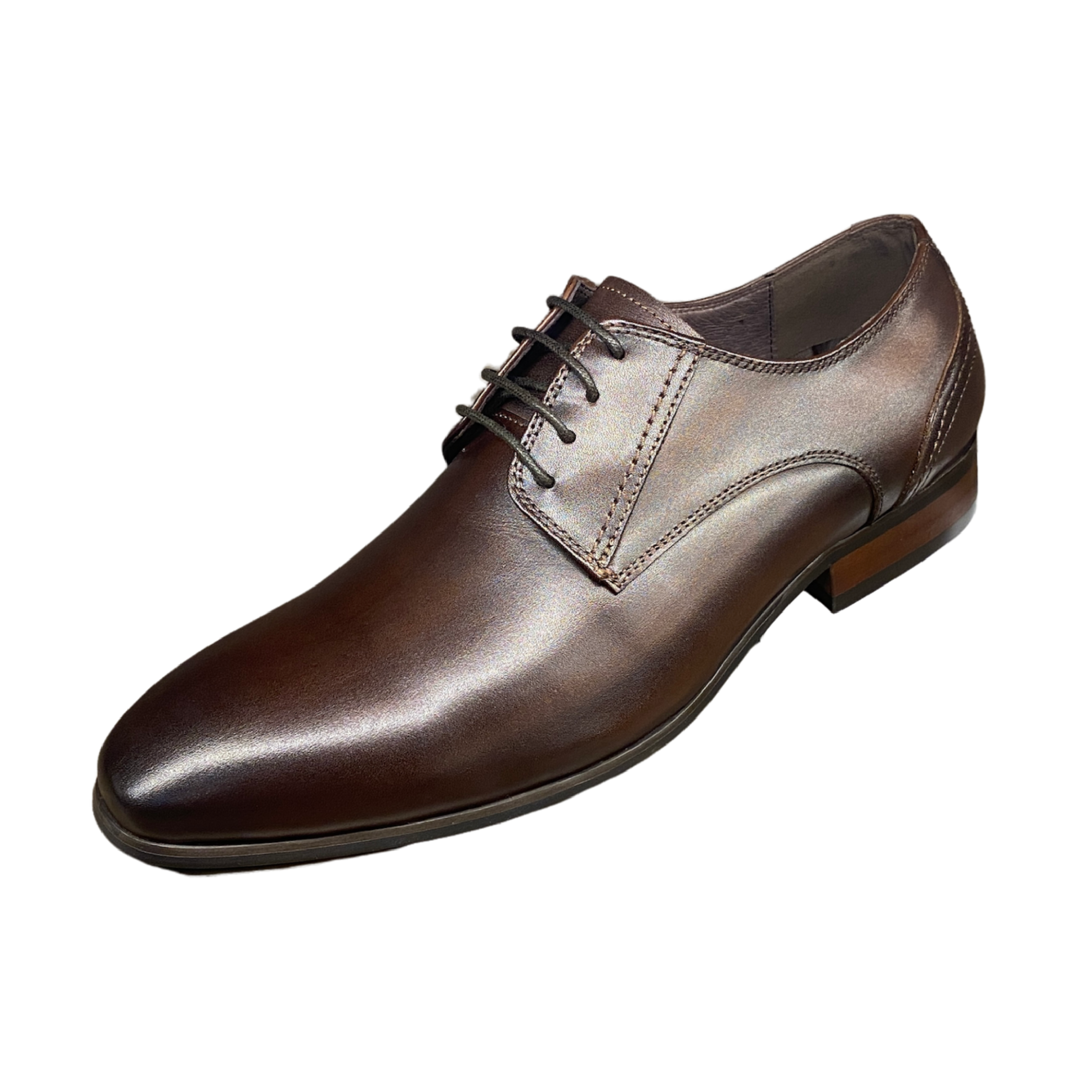 Revic 男裝皮鞋 | OF-35DB | 深啡色素面德比皮鞋