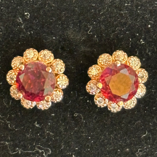 T451玫瑰石榴石耳環