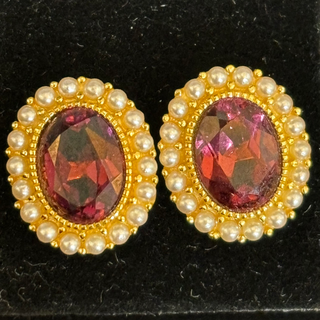 T458玫瑰石榴石耳環
