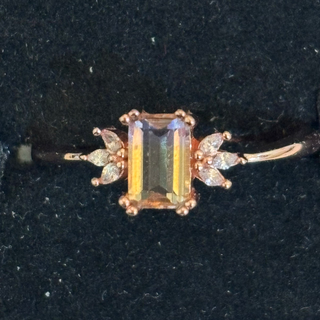 T481粉黃碧璽戒指