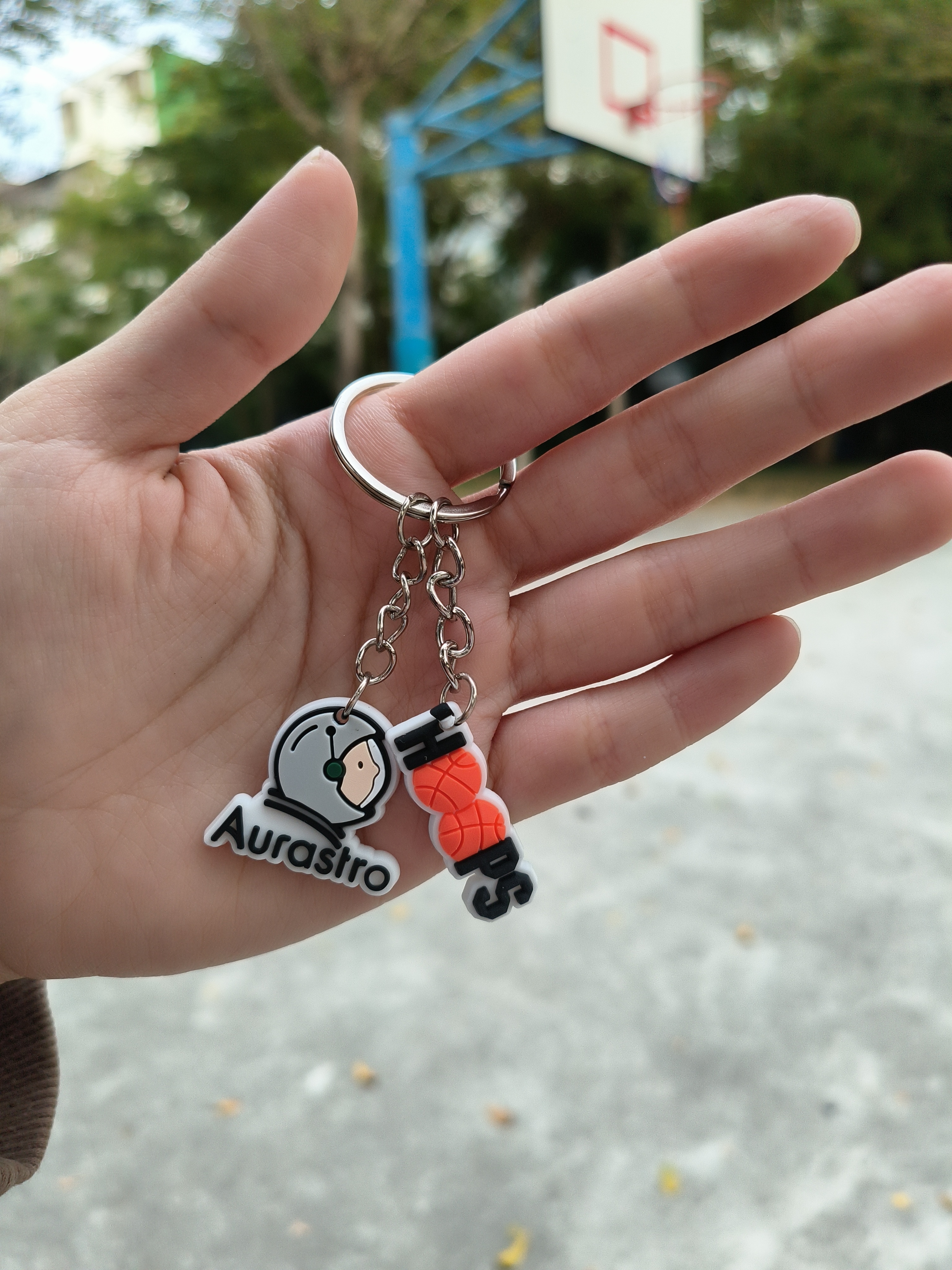 太空人頭籃球鑰匙圈