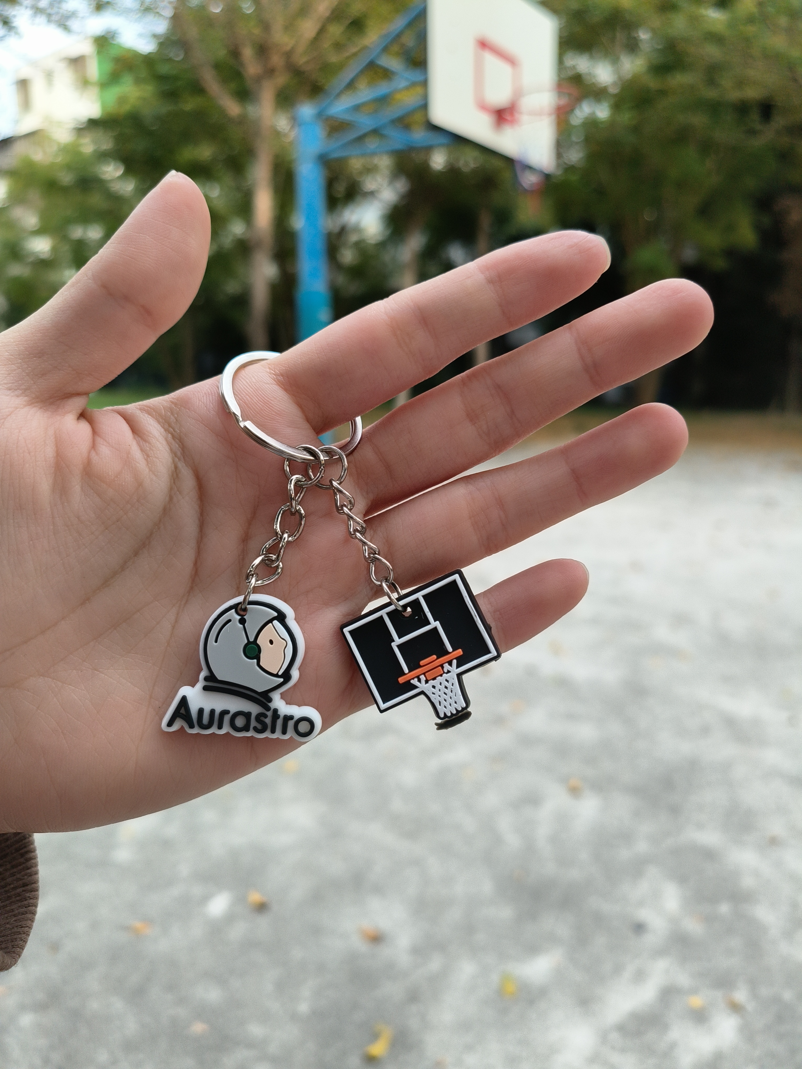 太空人頭籃球鑰匙圈