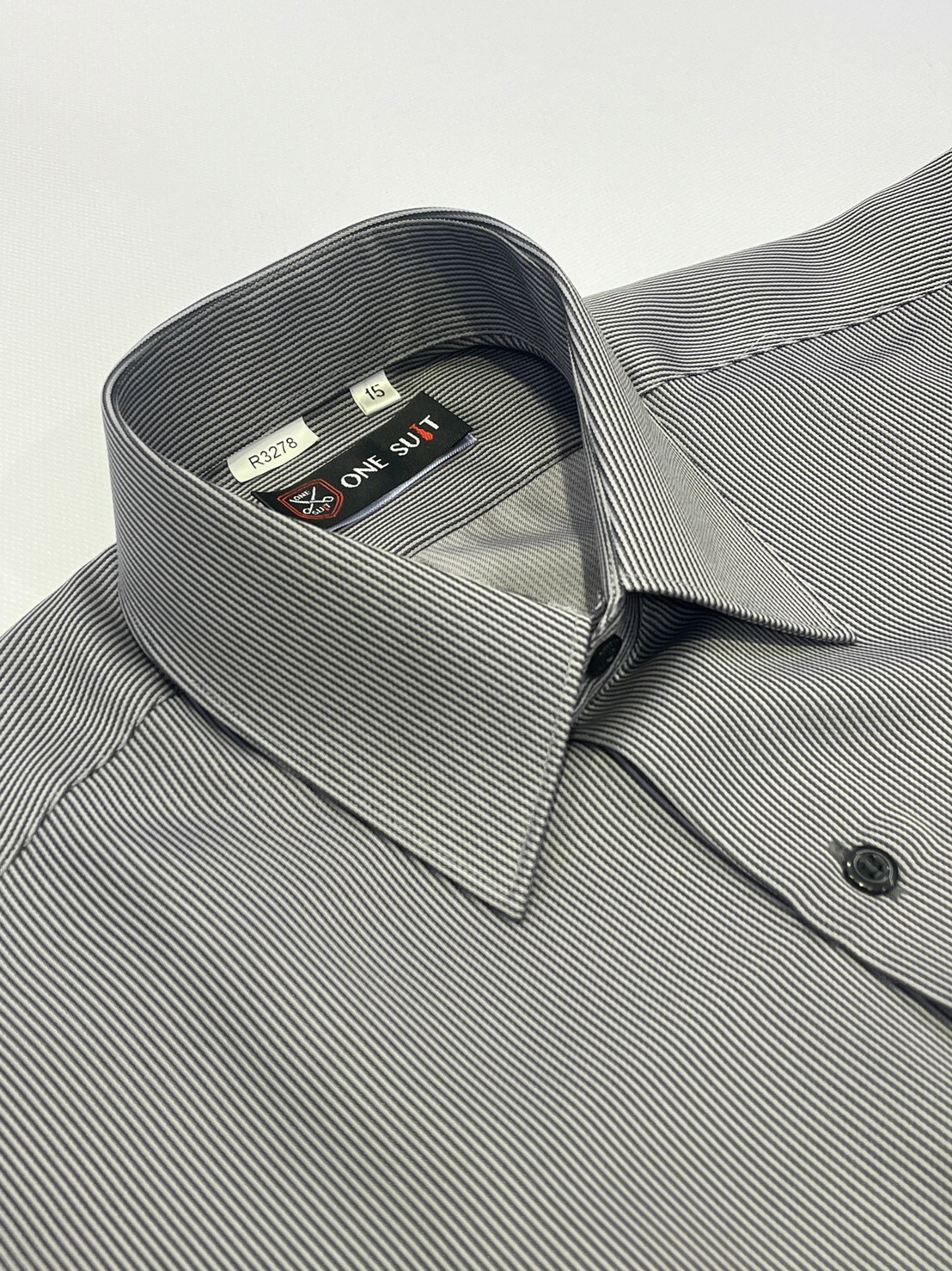 黑白直條紋大尺碼男長袖襯衫7