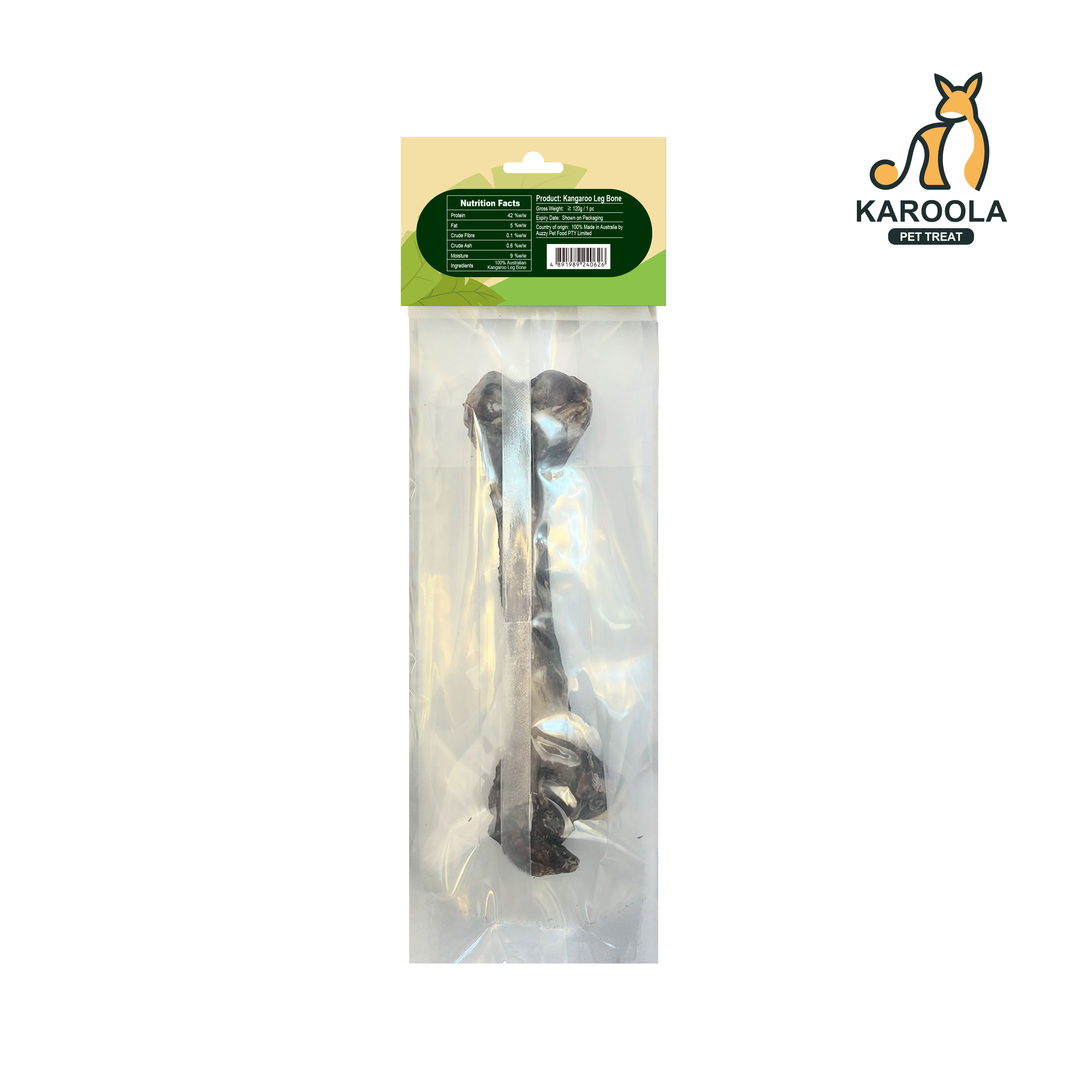 Karoola - Kangaroo Leg Bone 袋鼠腳骨原條 200g▶$135 X 3包◀【可混合其他口味】