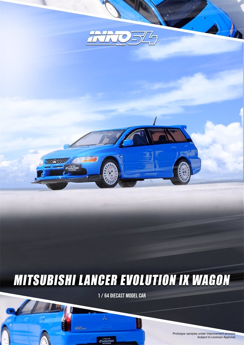 INNO64 1/64 Die-Cast 三菱 MITSUBISHI LANCER EVOLUTION IX WAGON BLUE