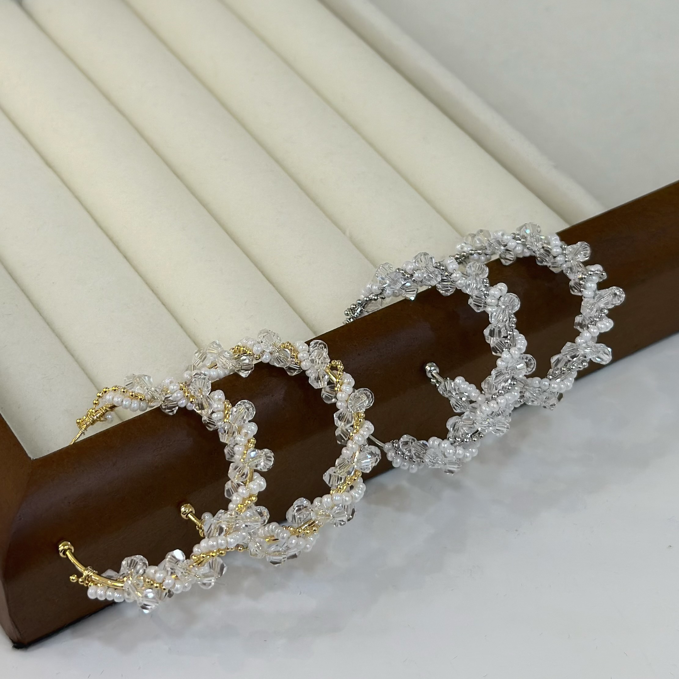 清新．珍珠繞線C字圈