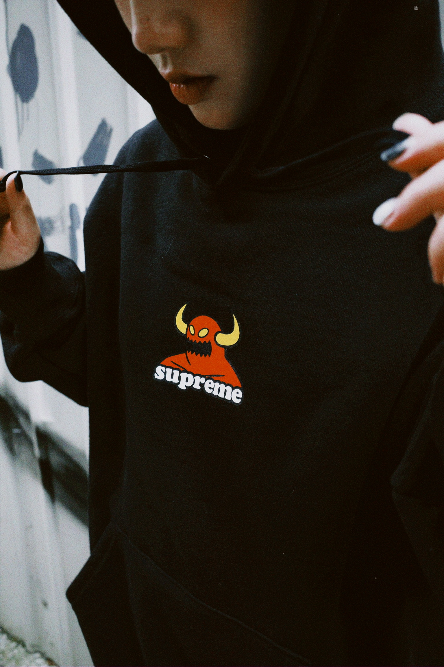 <快速出貨> Supreme Toy MACHINE 惡魔貓 HOODIE 黑