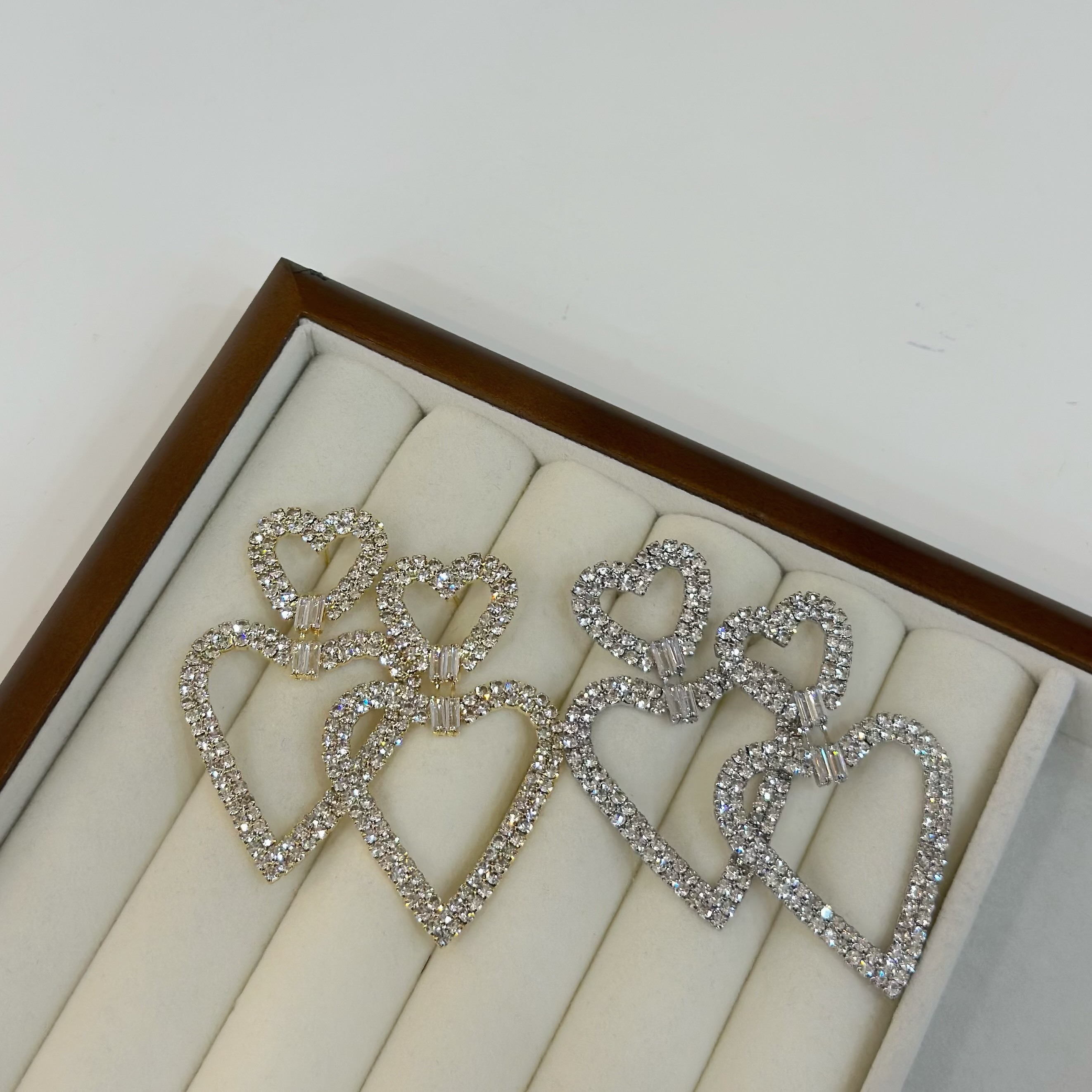 H65愛戀．滿鑽雙愛心垂吊