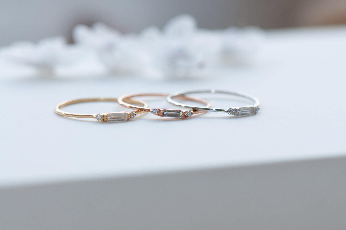 18K French Baguette Diamond Ring