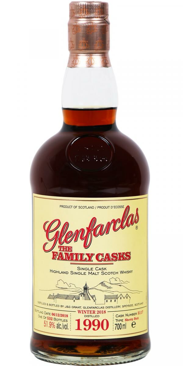 Glenfarclas 1990 Winter 2018 28YO #5117 - 70cl/51.9%