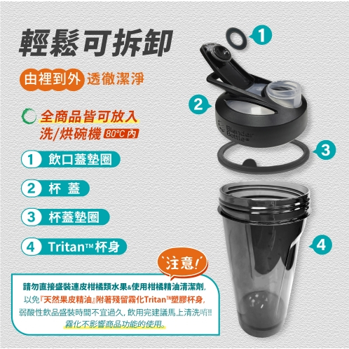 【樂森藥局】Blender Bottle® Strada™ Tritan 24oz|環保隨行杯