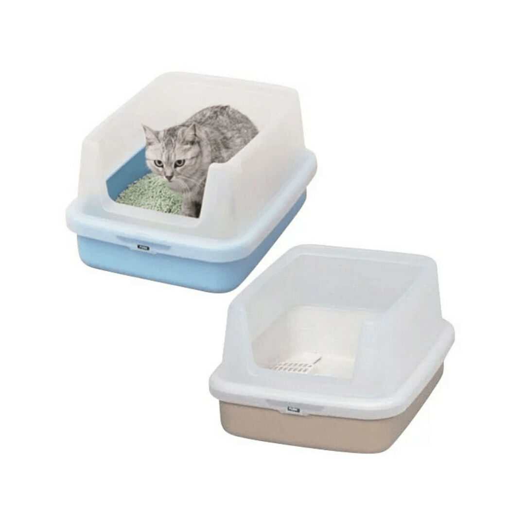 日本IRIS-半開放式貓便盆NA-400N(青/桃/茶)