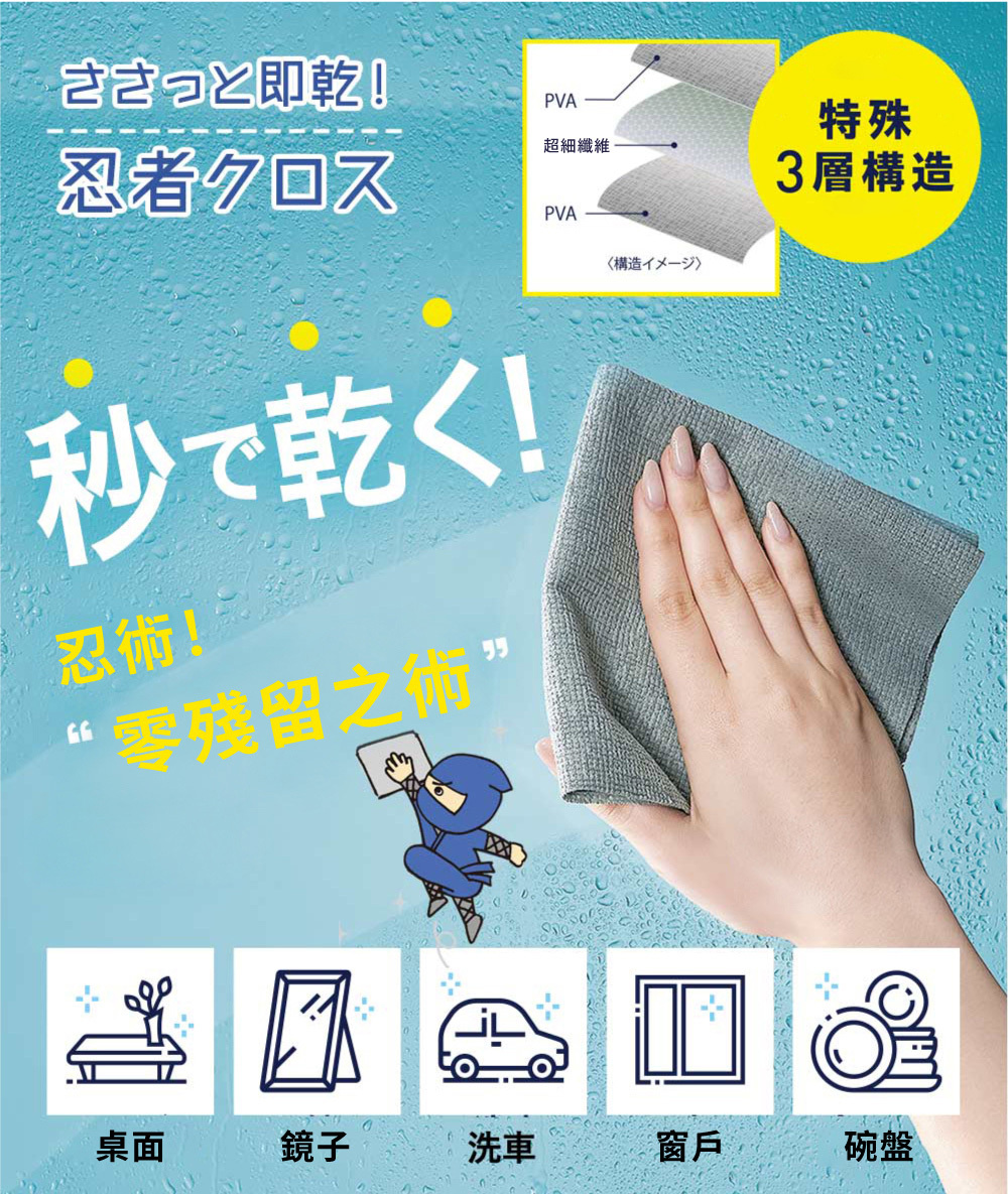 《COGIT》零殘留吸水速乾多用途清潔抹布