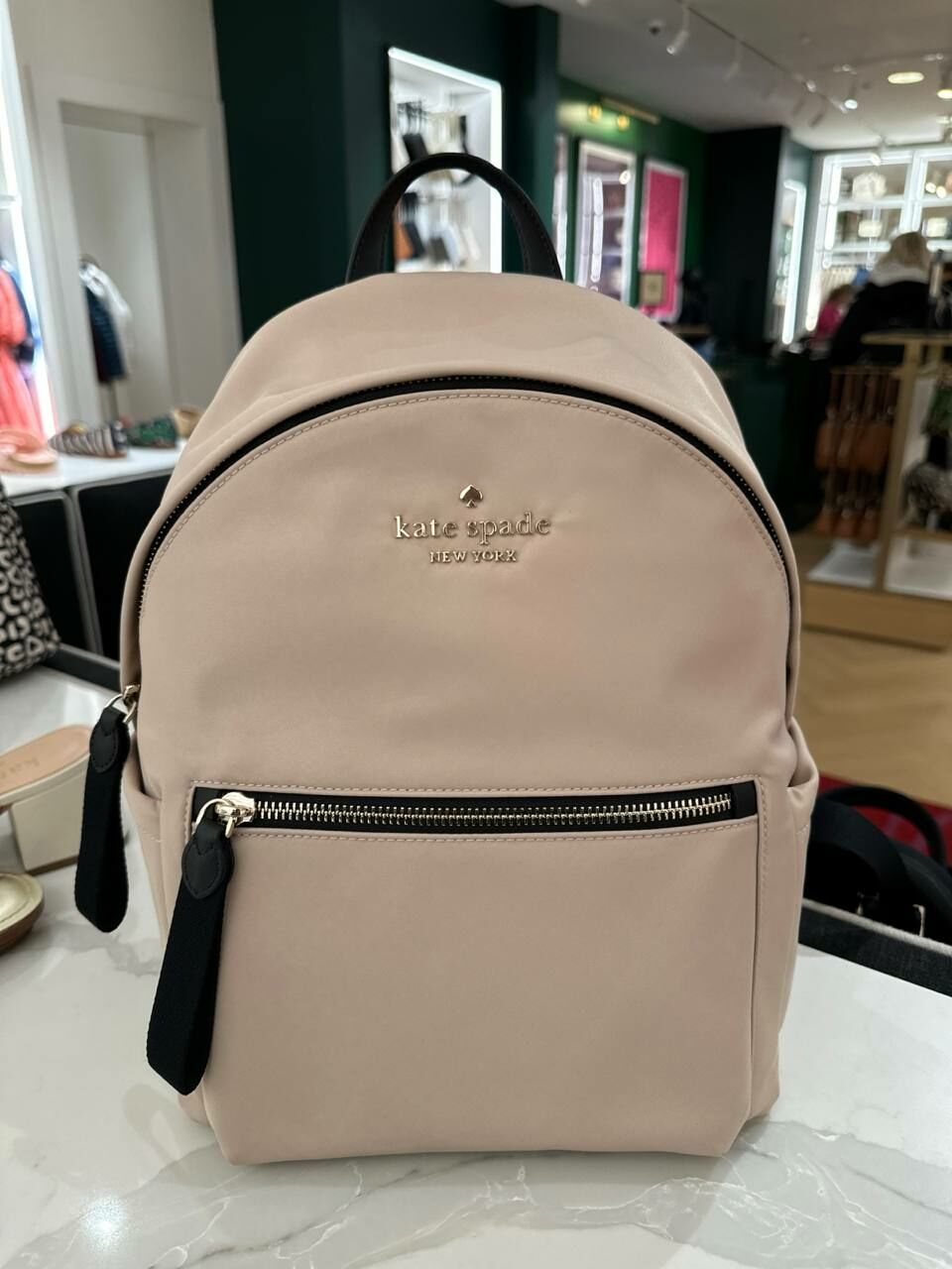 [S] KATE SPADE KE955 CHELSEA COLORBLOCK KSNY MEDIUM BACKPACK,WARM BEIGE, 196021369520 (SKS1026)