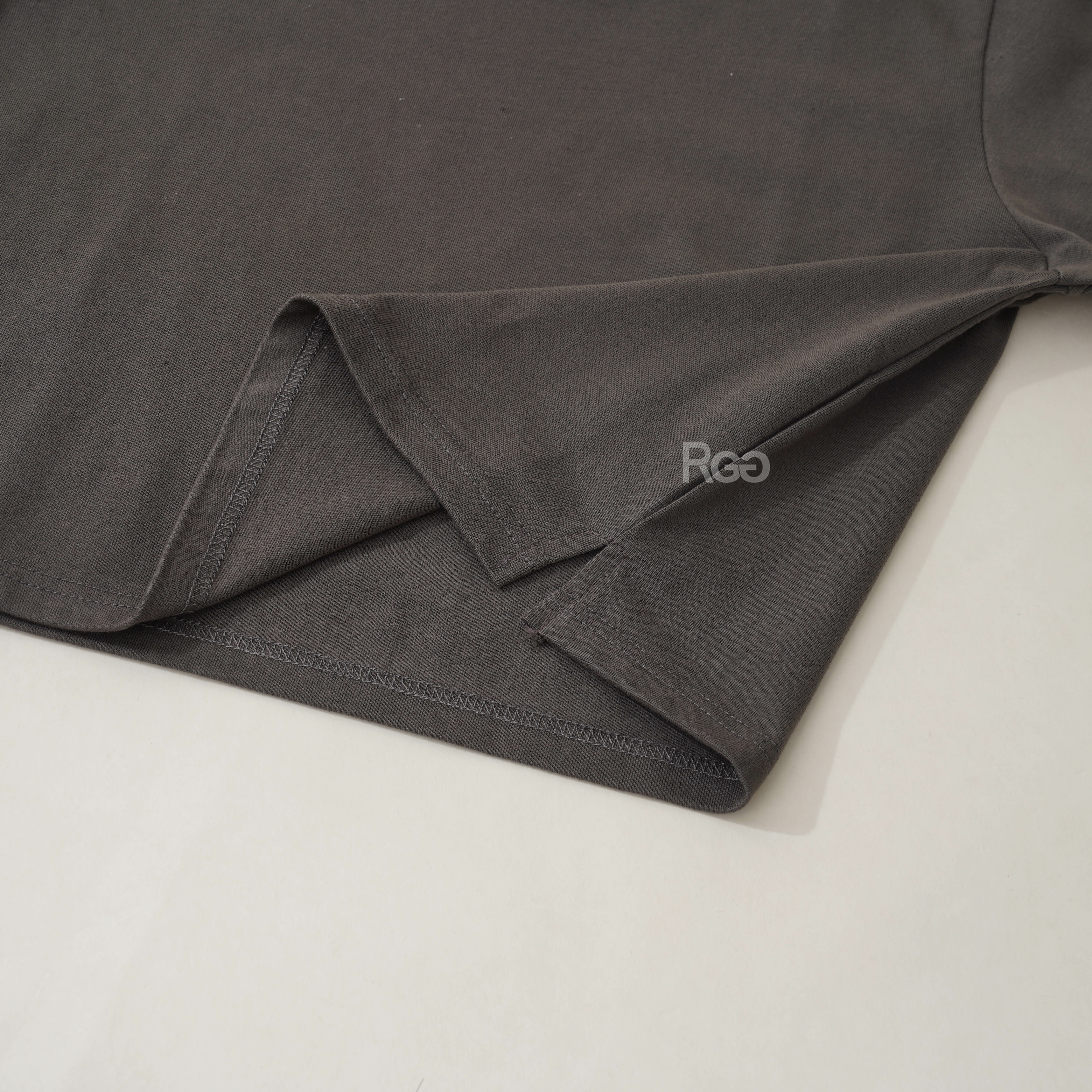 訂製款 台灣製純棉重磅短版短T下擺細節照