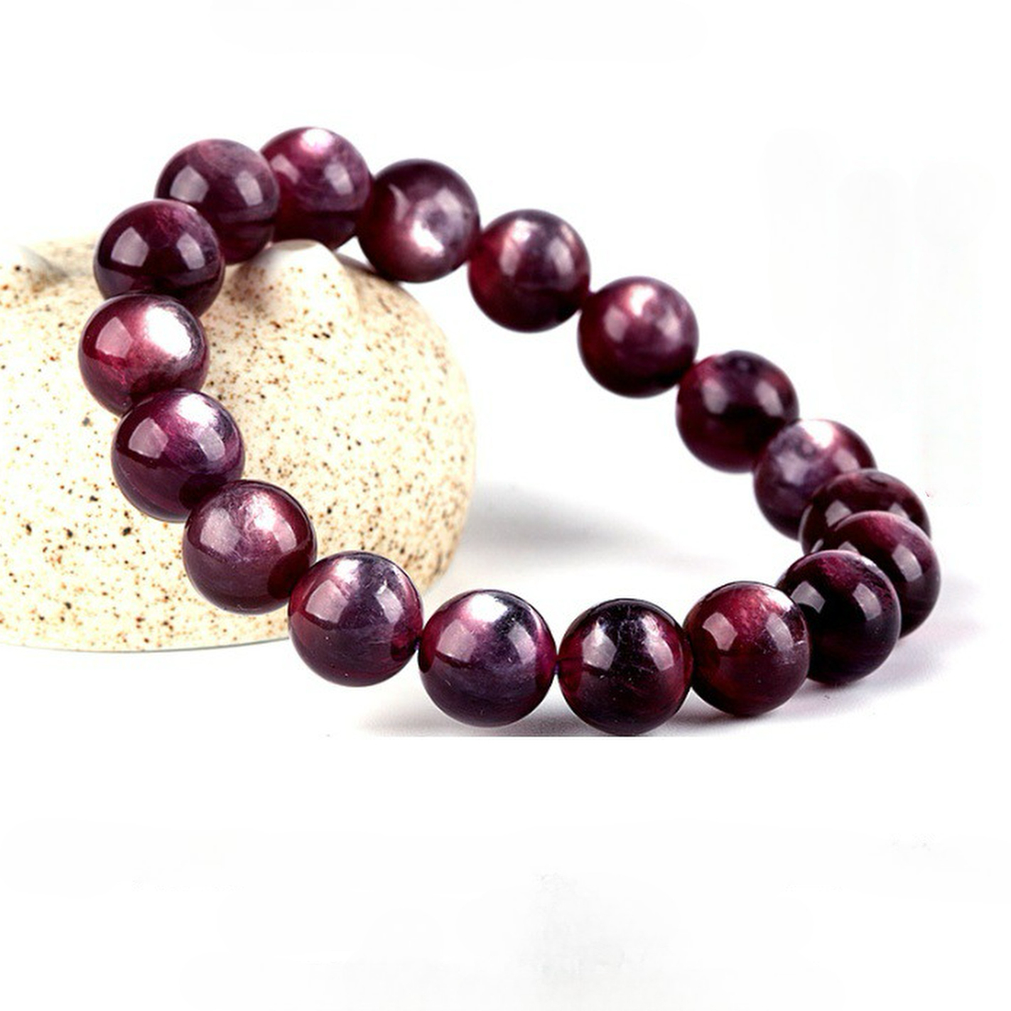 SIO Crystal希奧水晶【藏寶】紫鋰雲母/紫葡萄貓眼雲母水晶手鍊/水晶手