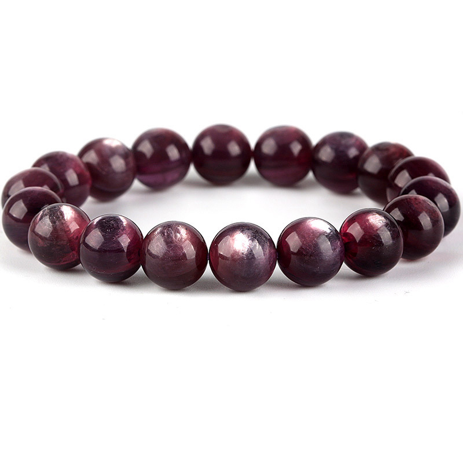 【藏寶】紫鋰雲母/紫葡萄雙貓眼雲母水晶手鍊/水晶手串