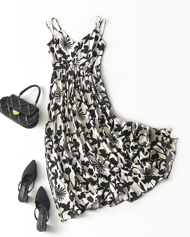 印花L/2XL【零碼出清不退換】印花雙吊帶洋裝