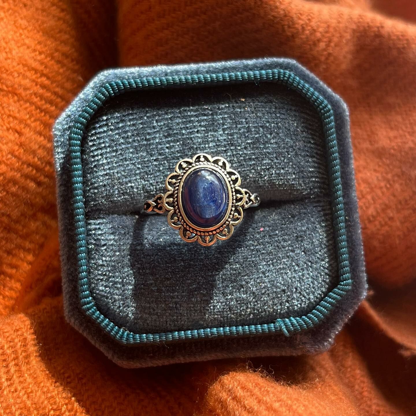 [原石] 藍晶石 925銀 水晶戒指