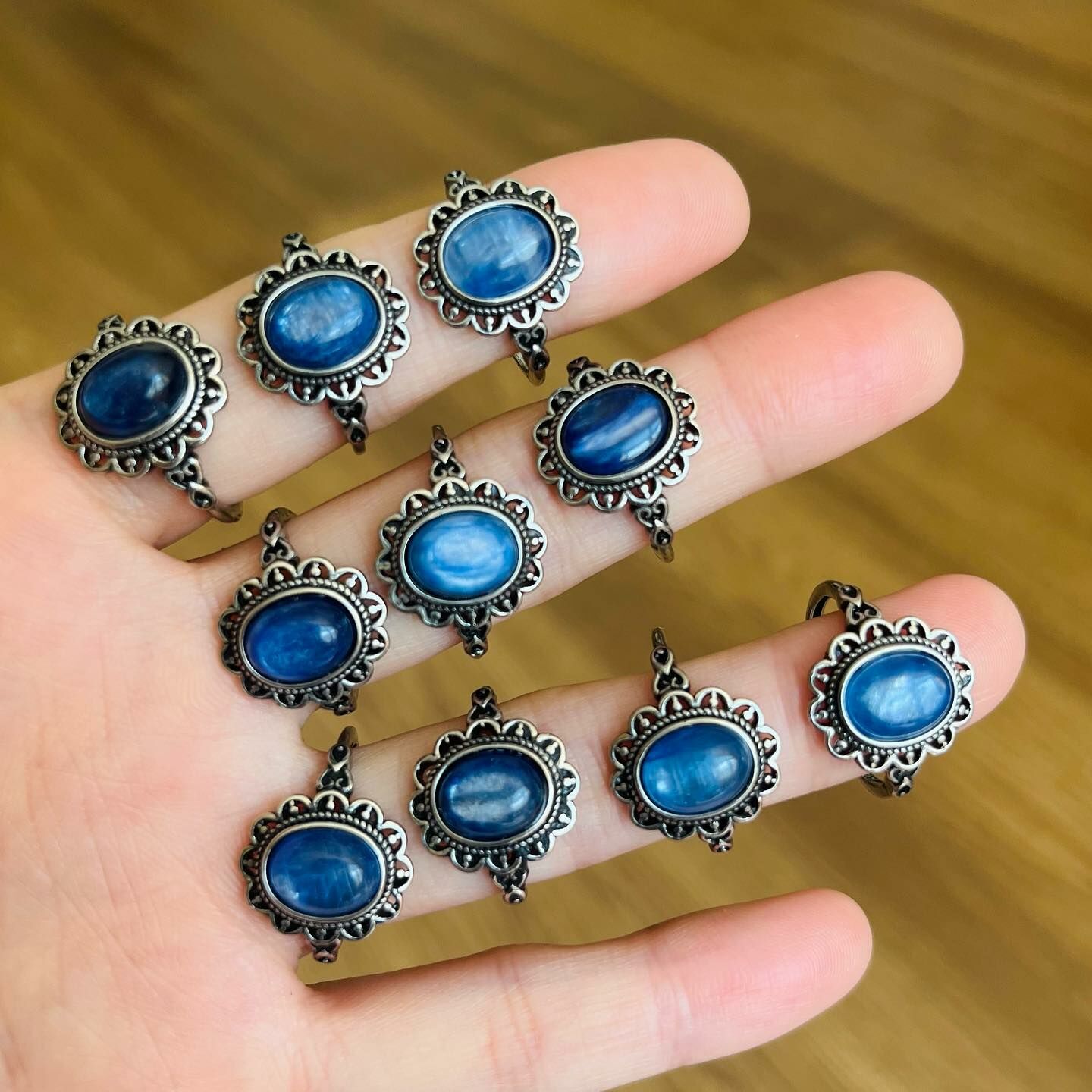 [原石] 藍晶石 925銀 水晶戒指