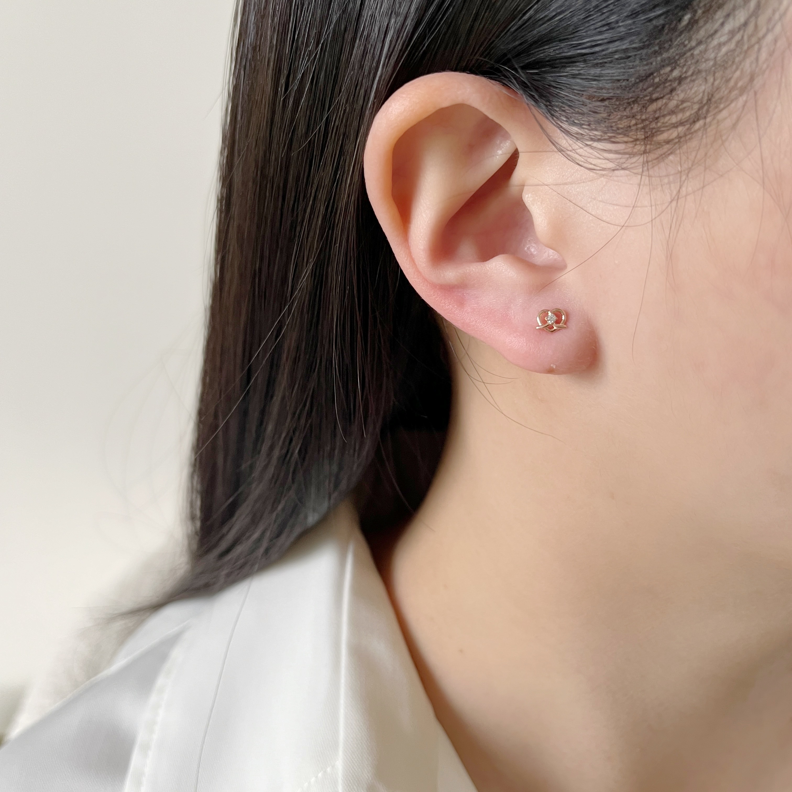 14k蝴蝶餅乾鋯石轉珠耳環