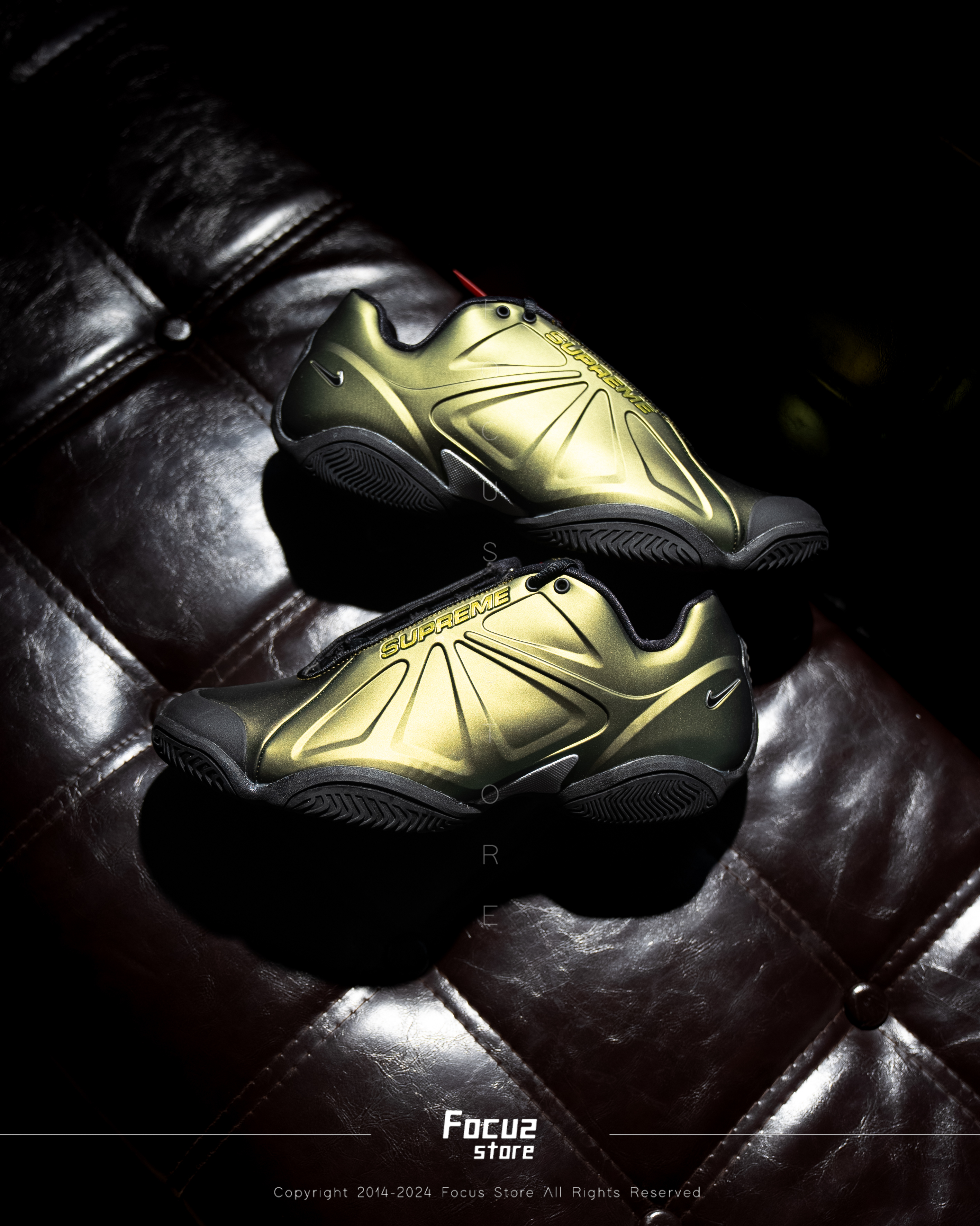 【Focus Store】預購 Supreme x Nike Courtposite "Metallic Gold" 螢光綠 FB8934-700