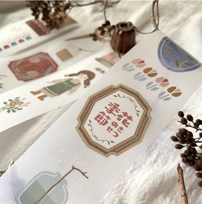 微瘋畫室 Breezy Studio | お花屋さん-門亭  5cm PET膠帶