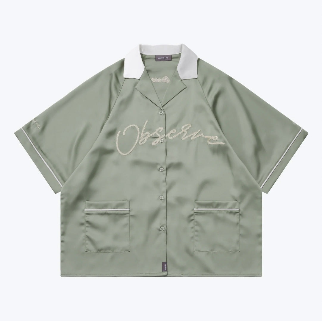 SENSE EMBROIDERY BOWLING SHIRT