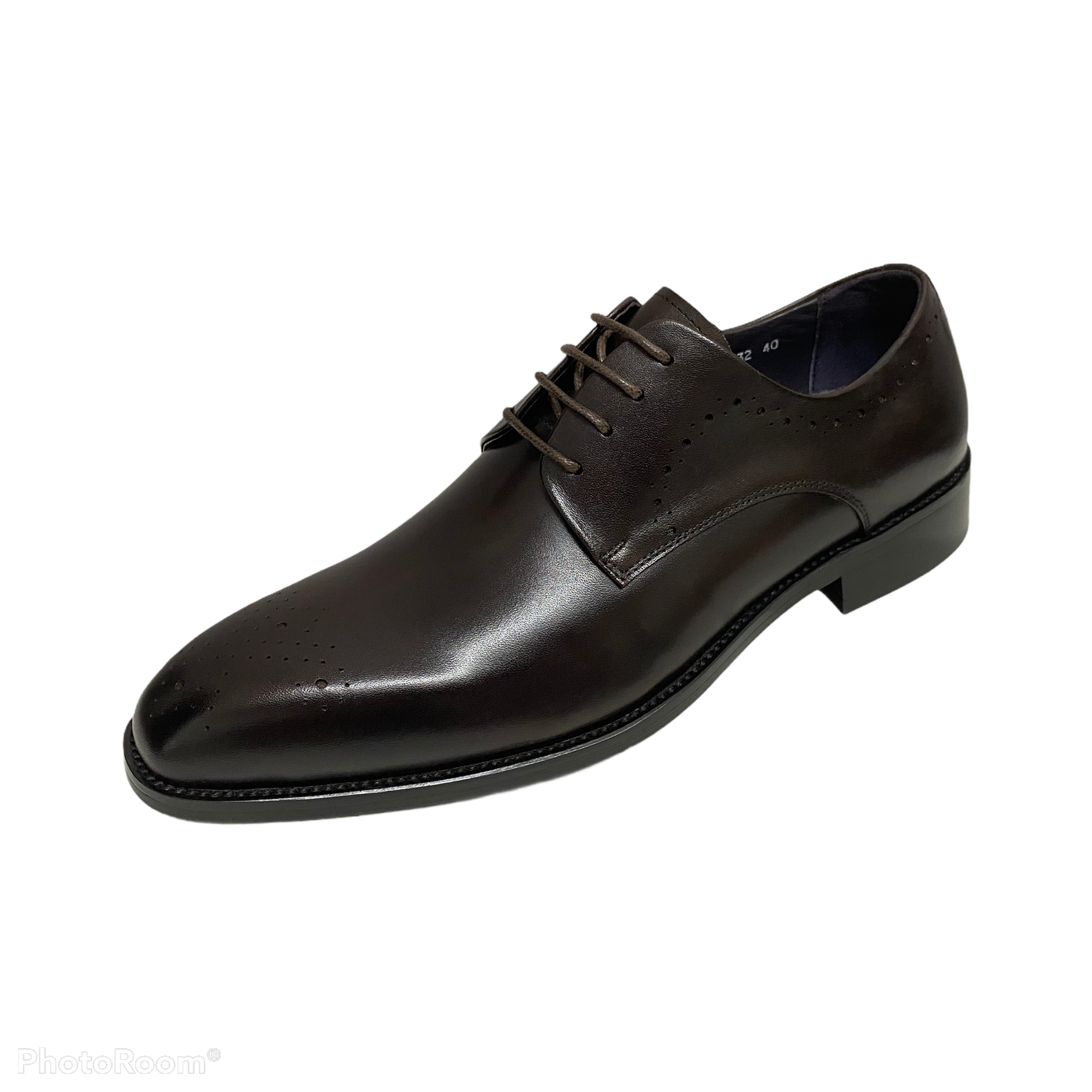 Revic 男裝皮鞋 | OF-32 | 深啡色素面德比皮鞋