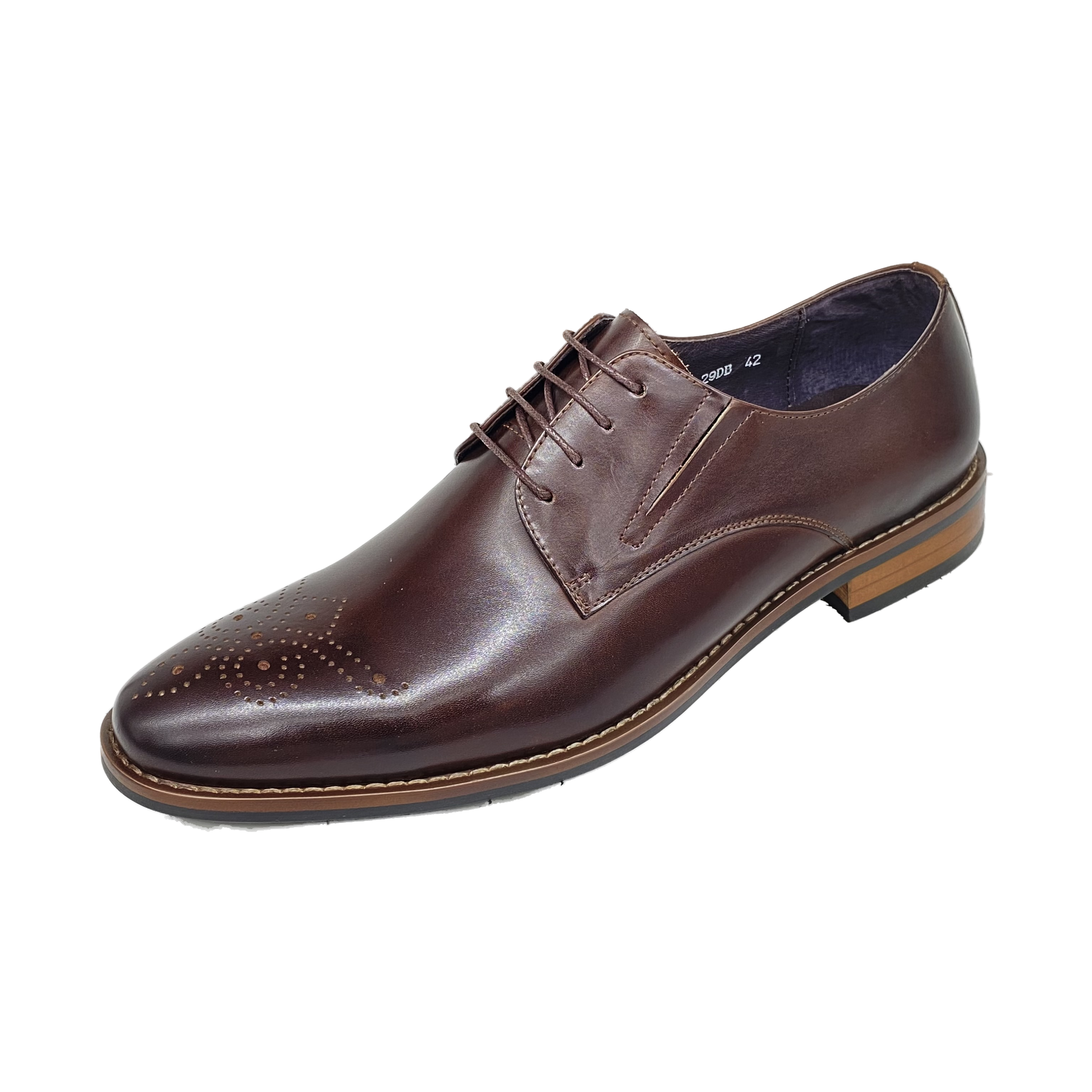 Revic 男裝皮鞋 | OF-29DB | 深色雕花德比皮鞋