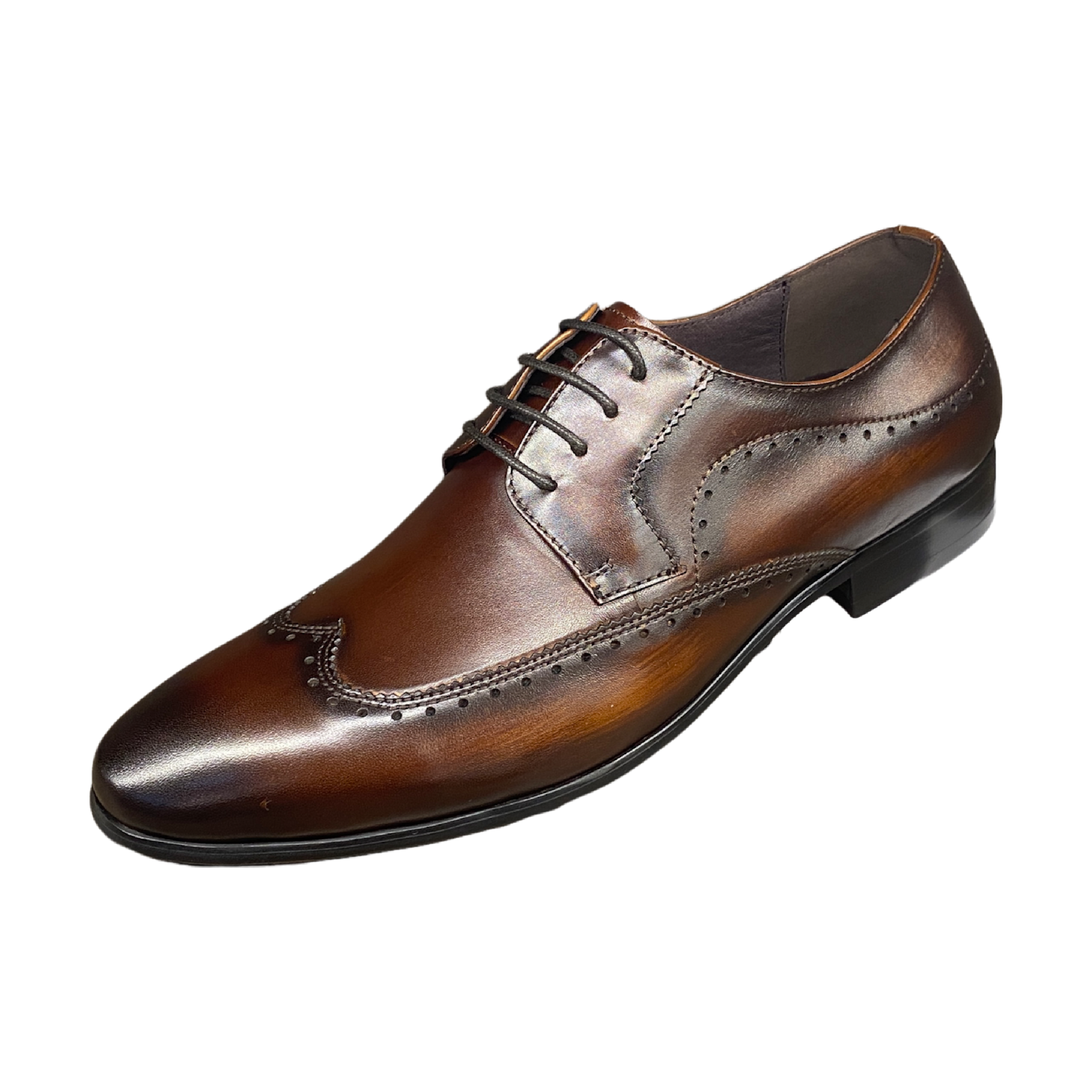 Revic 男裝皮鞋 | OF-28DB | 深啡色雕花德比皮鞋