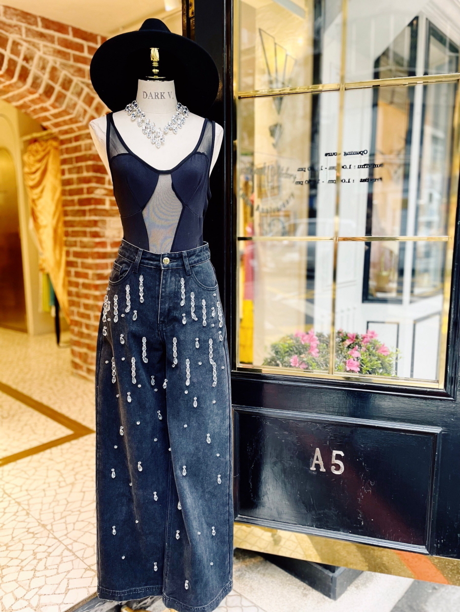 Black Mesh 黑色線條透紗連身衣Bodysuit