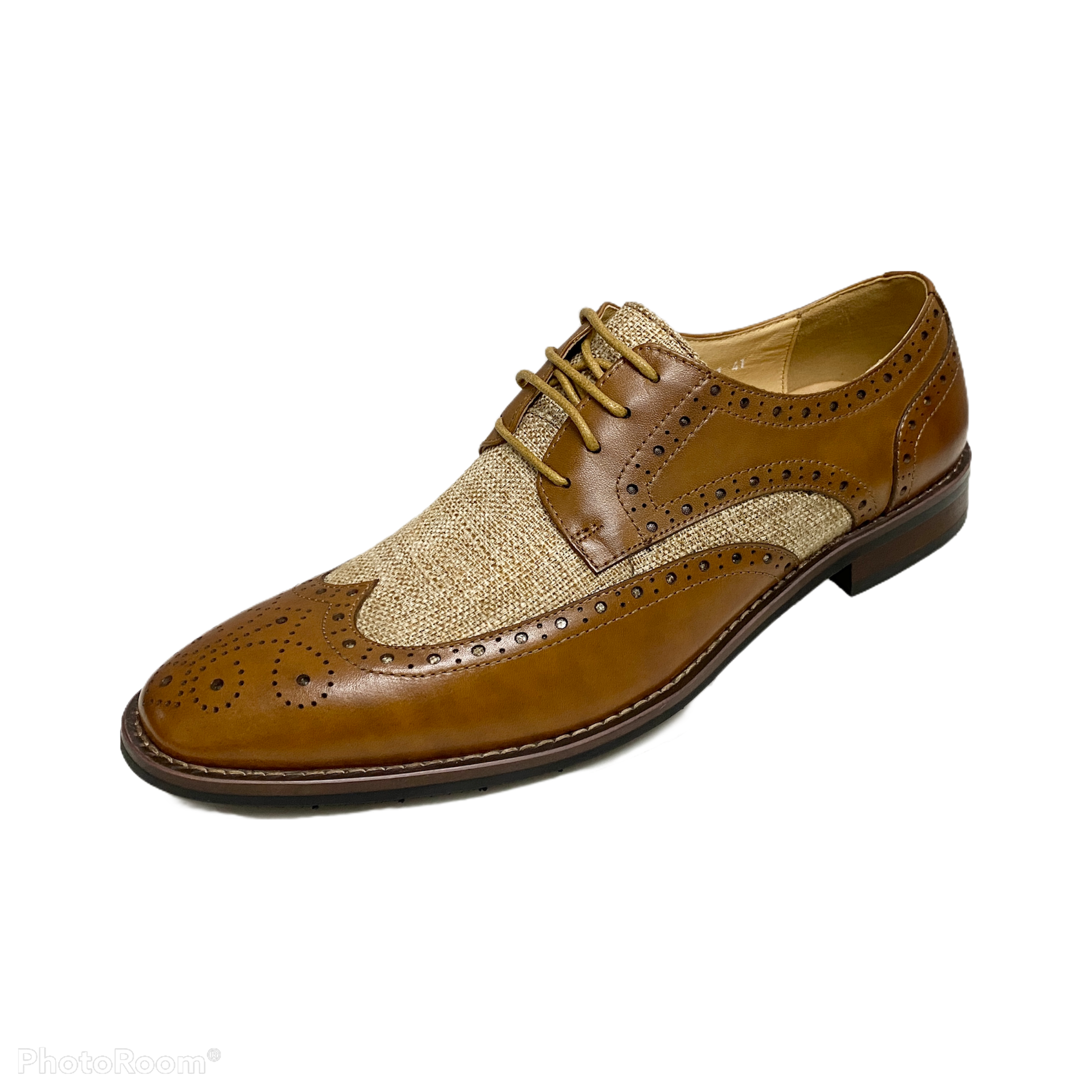 Revic 男裝皮鞋 | OF-21 |  啡色翼紋德比皮鞋