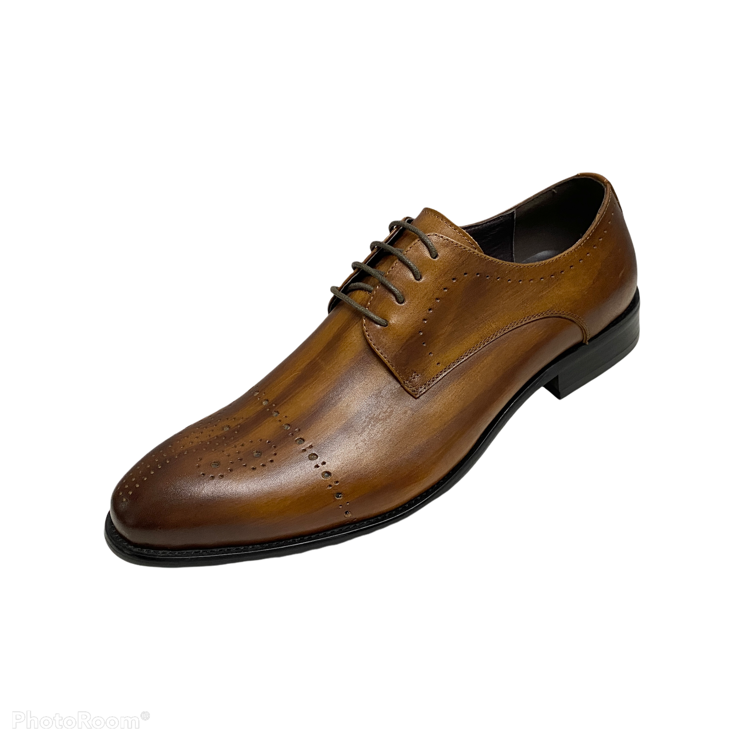 Revic 男裝皮鞋 | OF-2|  啡色雕花德比皮鞋