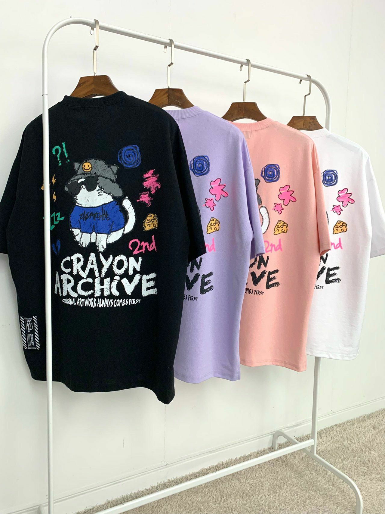 貓仔圖案英文字短袖Tee 2nd ARCHIVE-110T