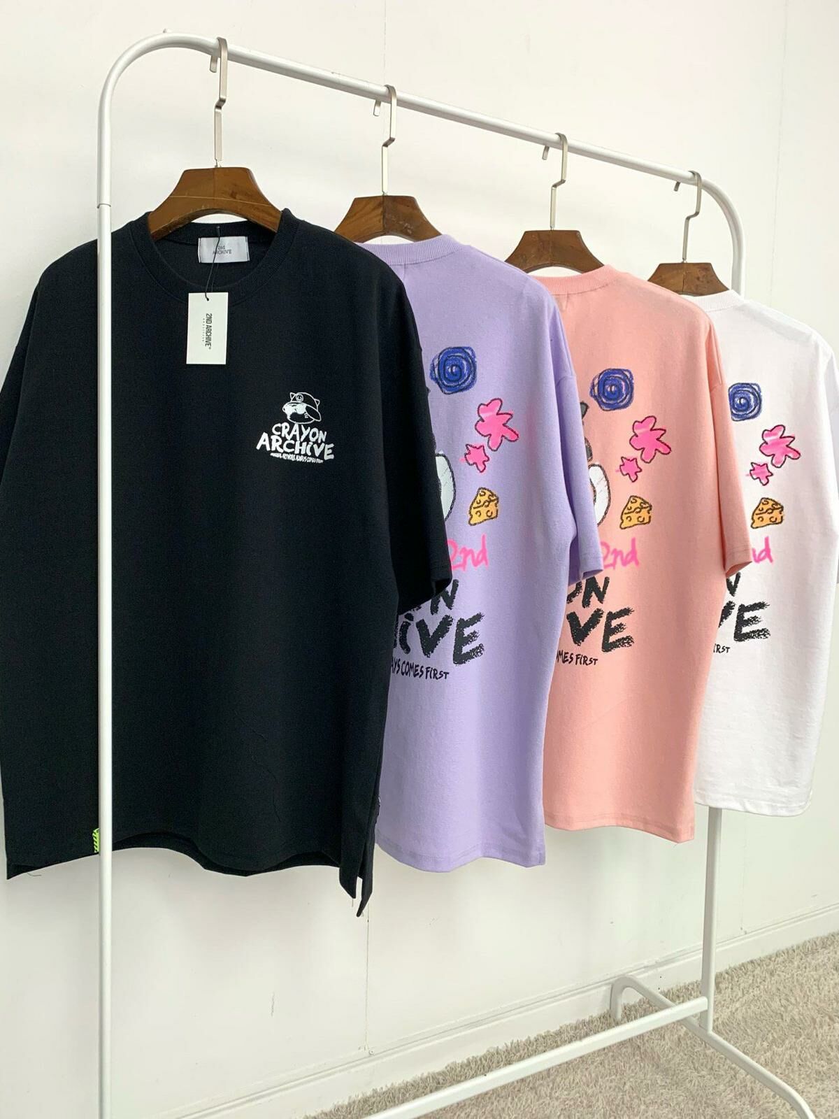 貓仔圖案英文字短袖Tee 2nd ARCHIVE-110T