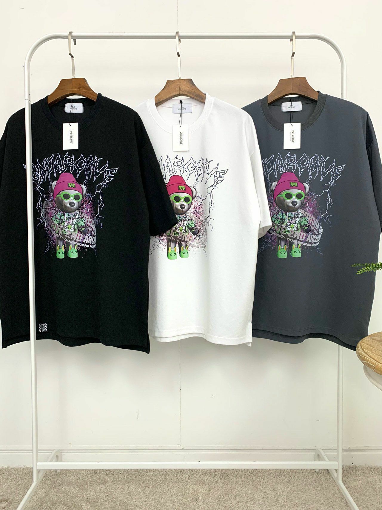 熊仔圖案英文字短袖Tee 2nd ARCHIVE-112T