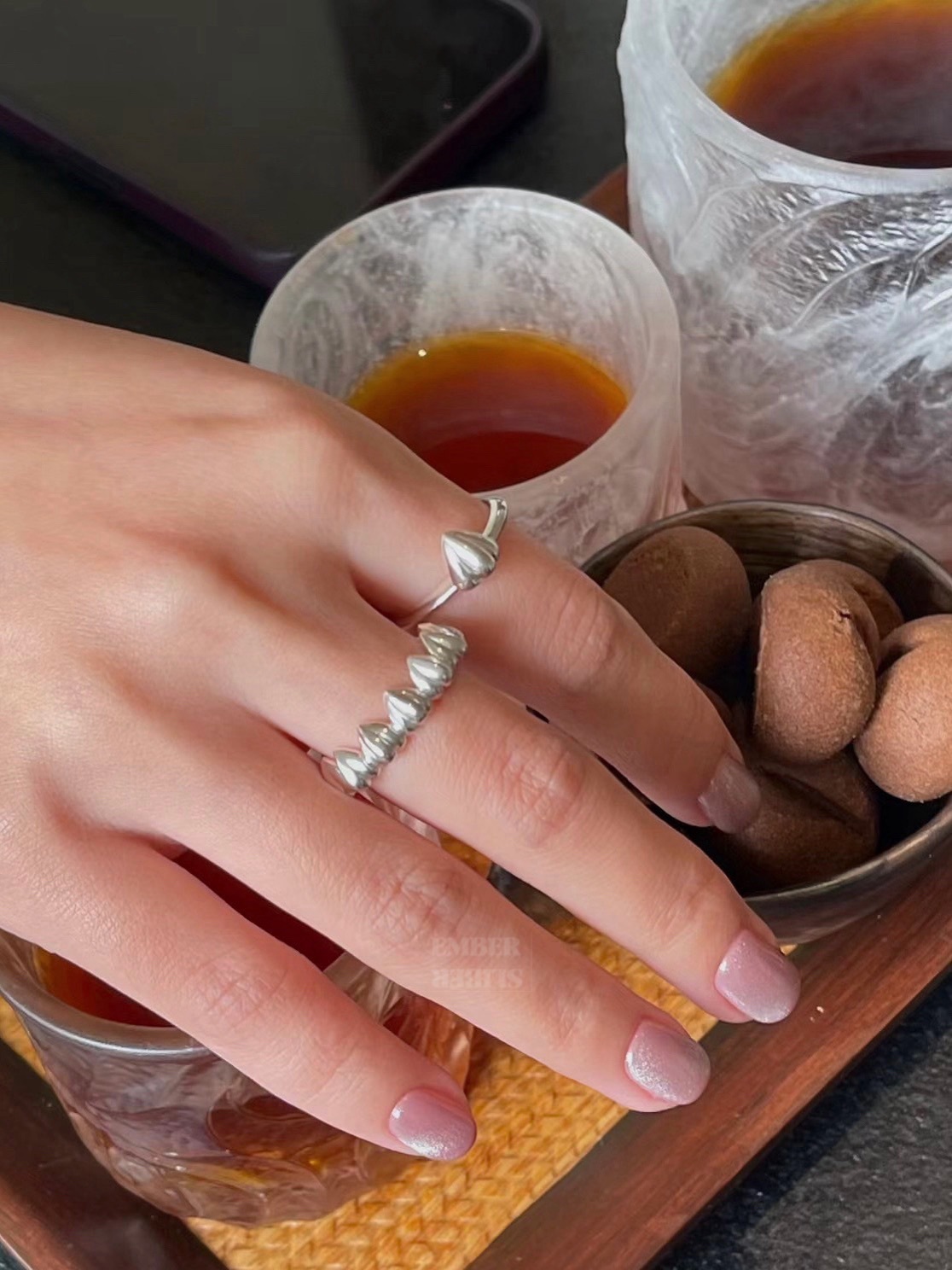 ✨S925 SILVER ROW HEART RING 💕
