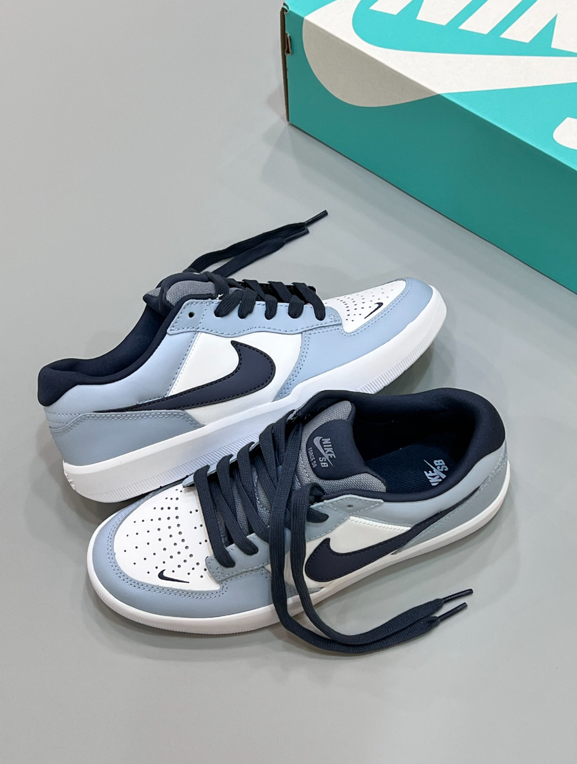 Nike SB Force 58 霧霾藍 藍色 皮革 刺繡 男女款 HJ3489-141/預購